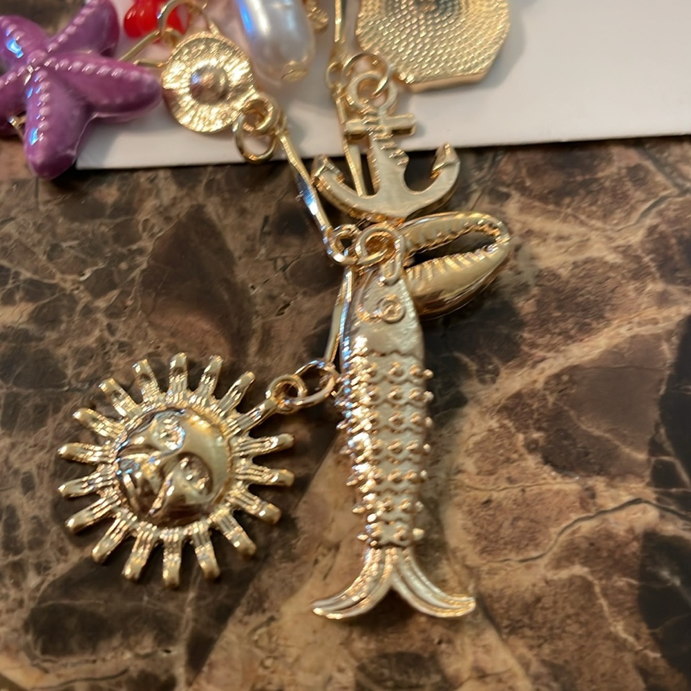 Long Multilayered Seaside Charm Necklace - Picture 7 of 9